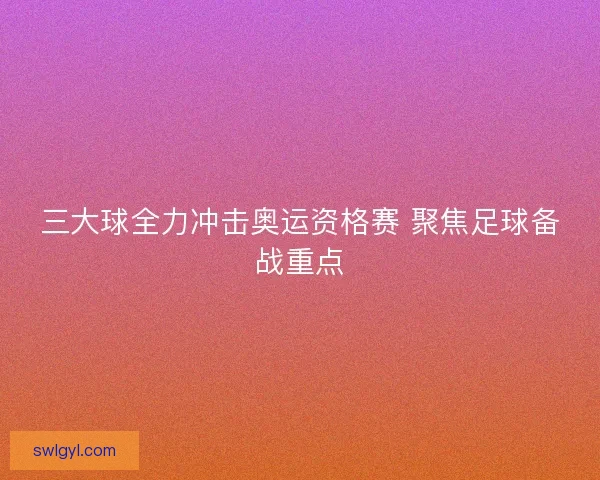 三大球全力冲击奥运资格赛 聚焦足球备战重点
