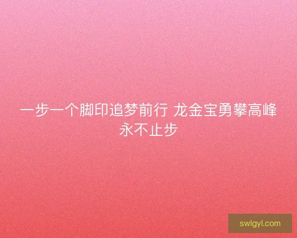 一步一个脚印追梦前行 龙金宝勇攀高峰永不止步 一步一个脚印追梦前行 龙金宝勇攀高峰永不止步